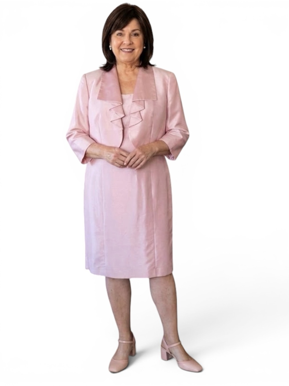 Tahari Arthur S Levine Pink Dress & Jacket Set - Plus SZ: 16 Mother of the Bride
